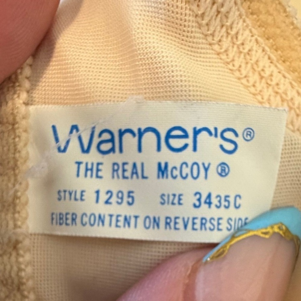 Vintage Warner's The Real McCoy Bra Style 1295 Beige Nude Wire Free 34/35 C - Picture 5 of 6